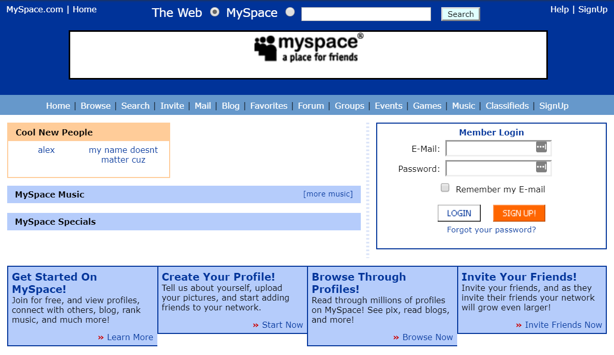 Myspace Login Page October 20 2005 The Wayback Machine