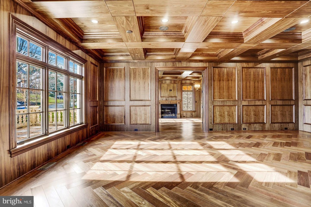 wood-paneled office