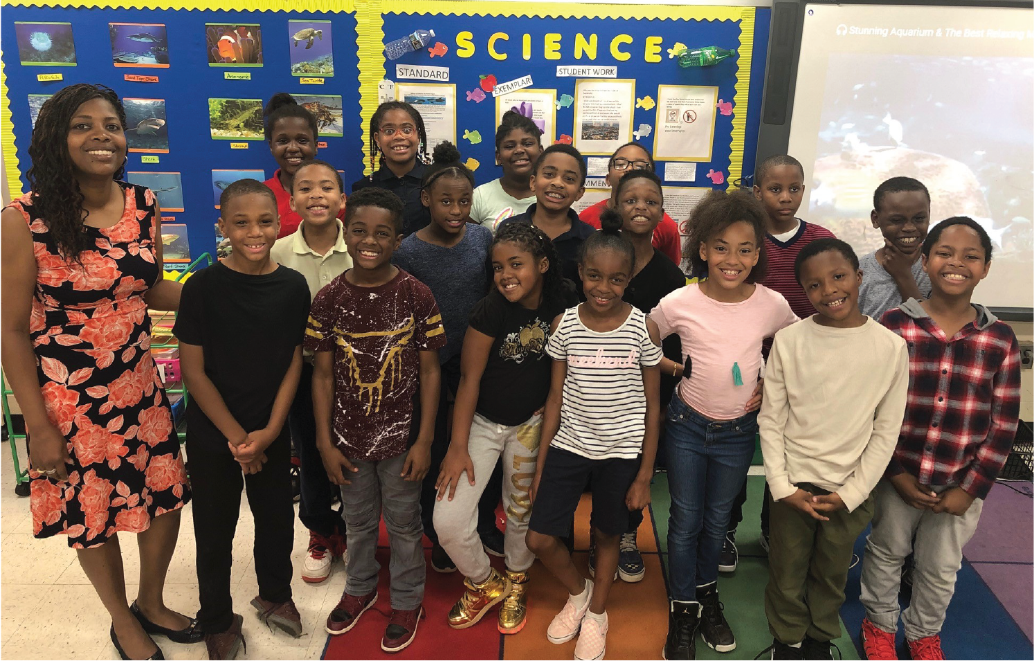 Sharon Thomas and her third grade class at Panola Way Elementary School in Lithonia, Georgia.