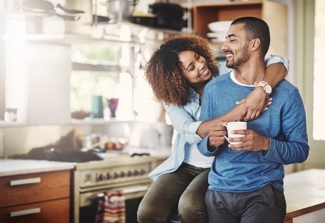 couple smiling at one another