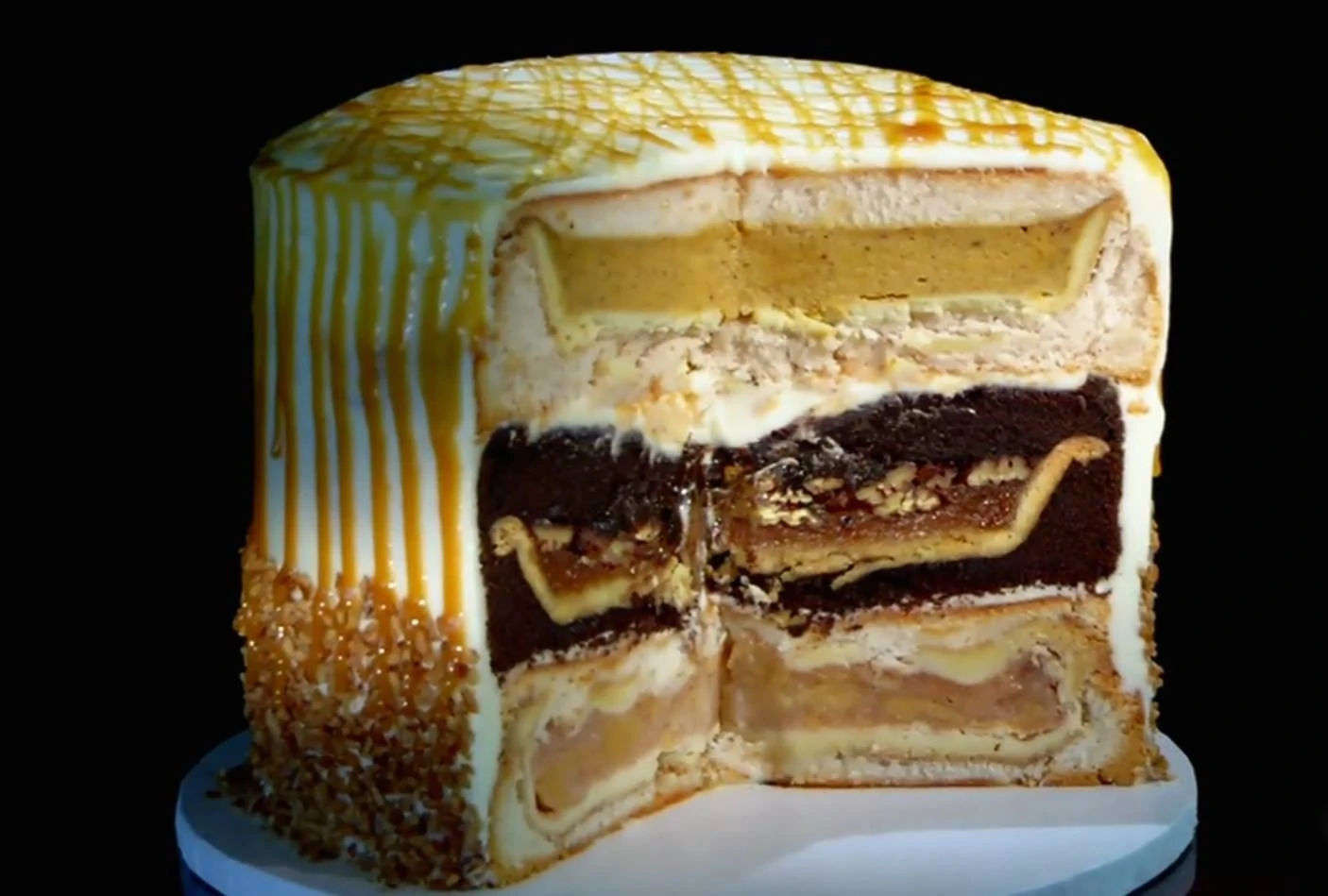 Pumpecapple Pie Cake A Thanksgiving Masterpiece That Defies Gravity