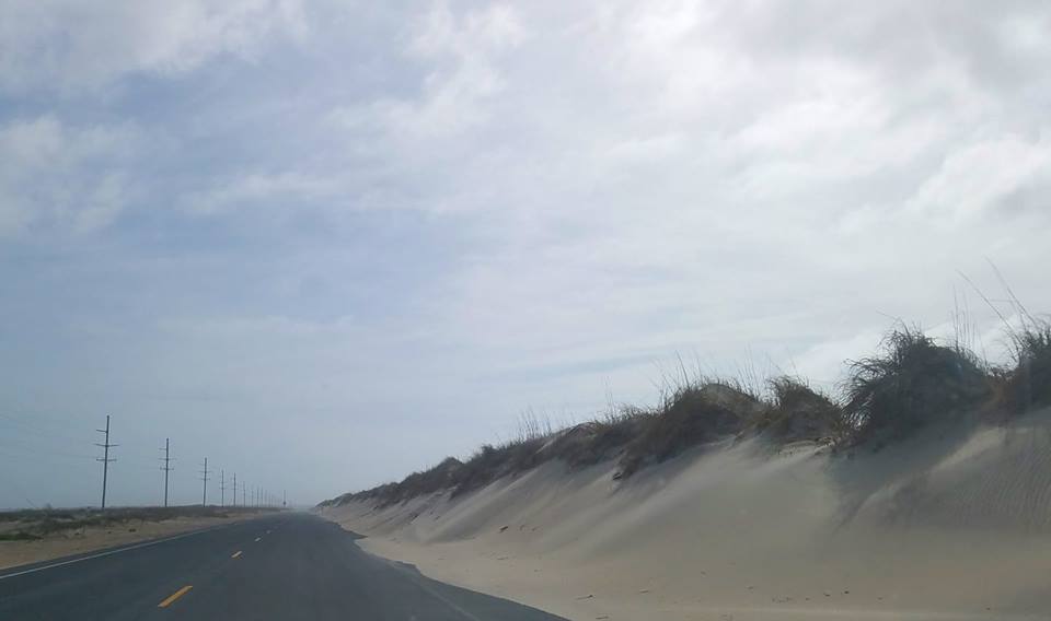 sand dunes, road