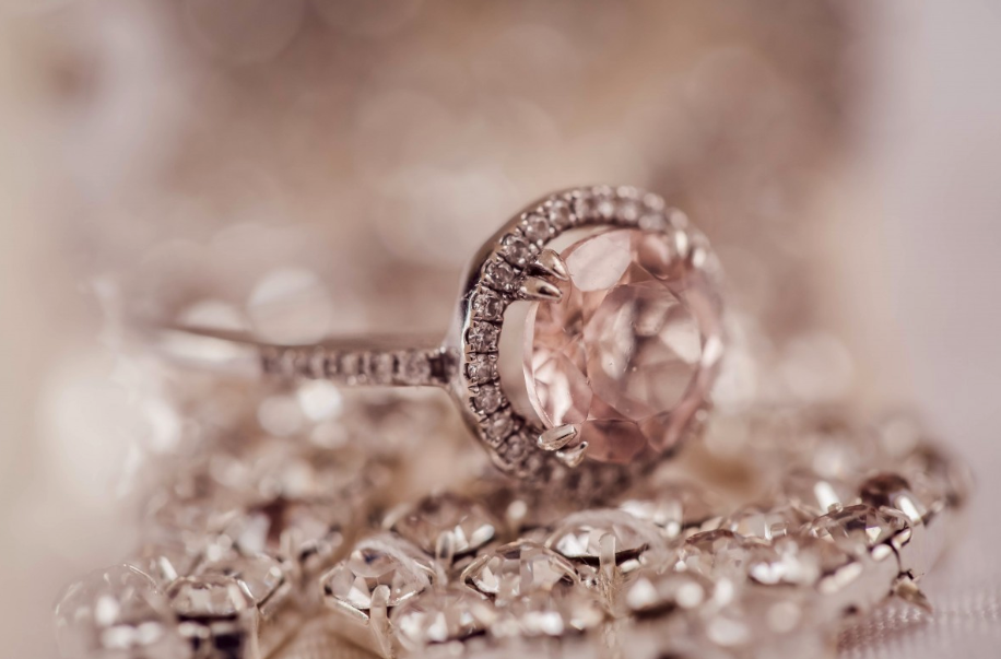 custom pink diamond ring